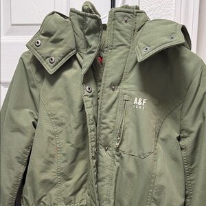Abercrombie & Fitch Olive Military Parka